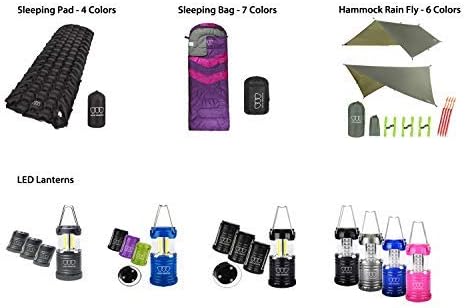 Gold Armour Camping Hammock - XL Double Hammock Portable Hammock Camping Accessories Gear for Outdoor Indoor with Tree Straps, USA Based Brand (Sky Blue and Lime Green)