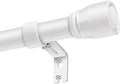 1” Diameter Curtain Rods Itself is 30 to 144 inch 2 Pack Fit 30-142 inch, 66 to 120 inch Window with Heavy Duty Adjustable Rod Matte White Splicing Metal Extra Long Curtain Rod for Windows