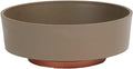 The HC Companies 6 Inch Round Plastic Succulent Capri Bowl 6"x6"x2.25" in Artisan Taupe with Copper Bottom Color