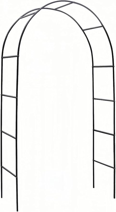 Garden Arch Trellis Metal Garden Arbor for Various Climbing Plant, Wedding Arches for Ceremony Decoration Outdoor Lawn Backyard, 7'8" H x 4'5" W, Dark Green