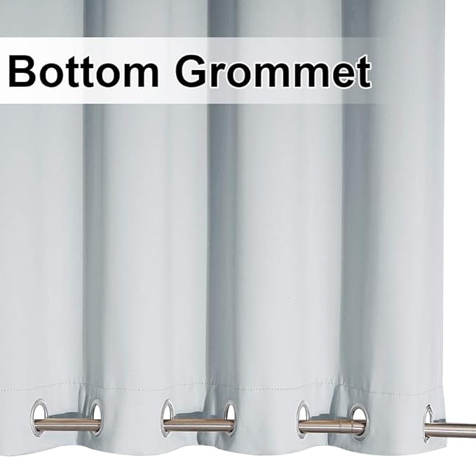 NICETOWN Privacy Outdoor Curtain for Patio, Waterproof Thermal Insulated Light Blocking Top and Bottom Rustproof Grommets, Wind Resistant Drape for Porch, 1 Pack, W84 x L108 inches, Greyish White
