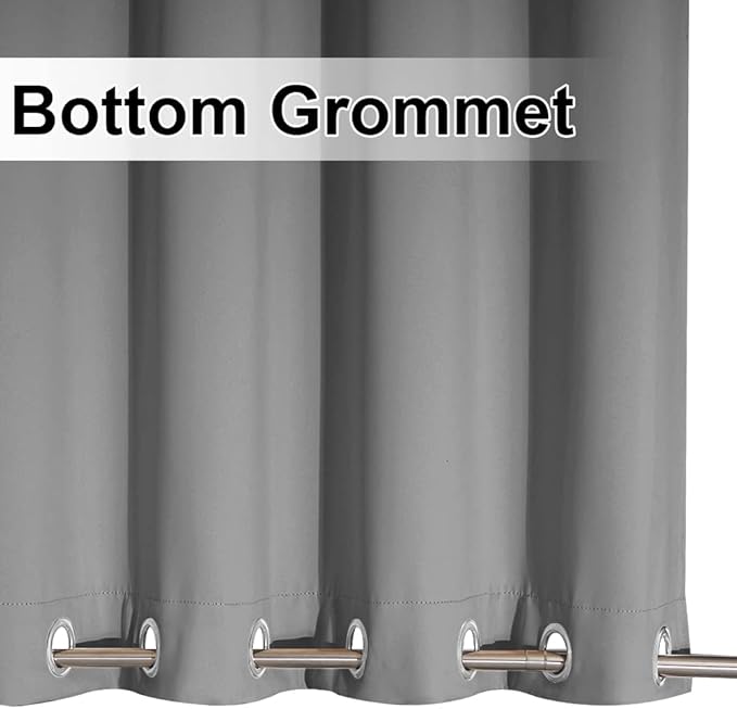 NICETOWN Outdoor Curtain Waterproof for Patio Extra Long, Windproof Thermal Insulated Top and Bottom Stainless Steel Grommets Blackout Outdoor Drape for Porch, Silver Grey, 1 Piece, W52 x L108