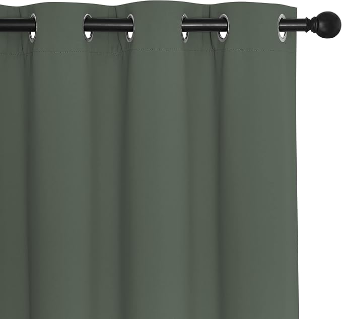 NICETOWN Blackout Curtains & Drapes - Privacy Thermal Efficiency Backdrop Curtains for Bedroom Room Divider Living Room Patio Sliding Glass Door, Wide 80 x Long 144 inch, Dark Mallard, 1 Panel