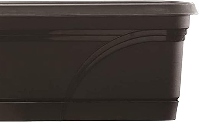Southern Patio 36 Inch Rectangular Indoor Outdoor Medallion Hanging Windowsill Garden Box Planter, Black (2 Pack)