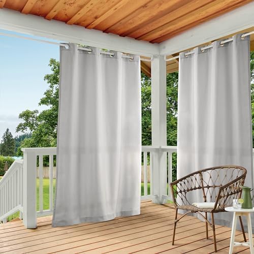 TOWN & COUNTRY BASICS Heavyweight Grommet Curtain, Cloud Grey | Light Filtering | Indoor Outdoor | Water Repellent | 54"x84", Pack of 12