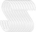20 Pack Vinyl Coated S Hooks for Hanging,Heavy Duty S Hook for Hanging Plants,Non Slip 3 Inch Closet S Hooks,Steel Metal White Vinyl Coated Small Hook for Jeans Pots and Pans Coffee Cups