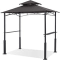 ABCCANOPY 8x5 Grill Gazebo - Outdoor BBQ Canopy Shelter with Led Light for Patio Backyard Grilling (Dark Grey)