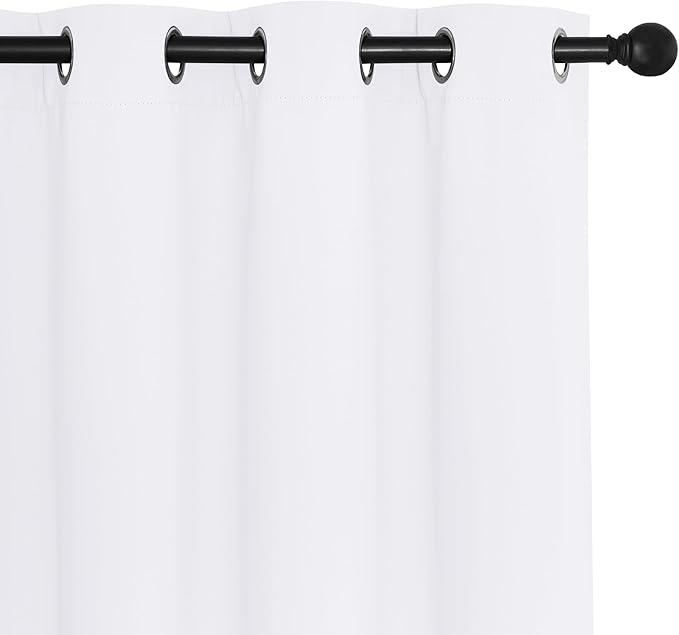 NICETOWN Blackout Curtains 63 inches Long for Living Room Bedroom, Grommet Thermal Insulated Room Divider Drape Window Treatment for Sliding Patio Door, W100 x L63, 1 Panel, White