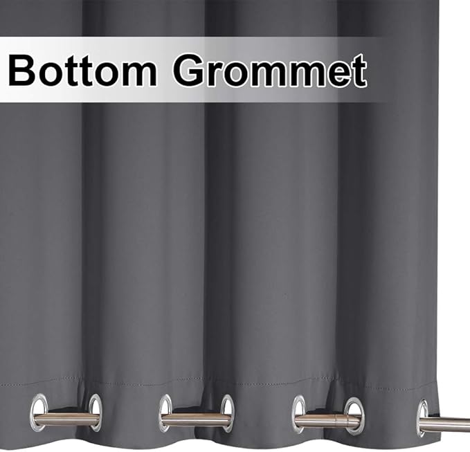 NICETOWN Grey Outdoor Curtains for Patio Waterproof 2 Panels, Windproof Rustproof Top & Bottom Grommet Thermal Insulated Blackout Privacy Outdoor Drapes for Gazebo/Pergola, W84 x L95