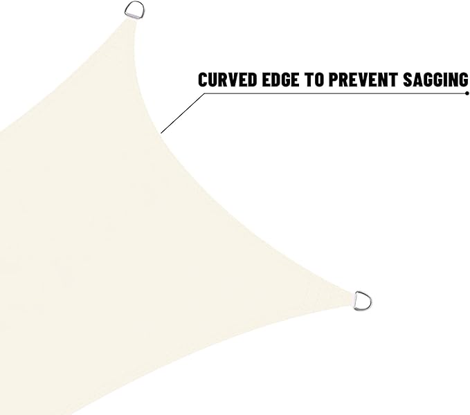 LOVE STORY Rectangle 9'x14' Waterproof Sun Shade Sail Canopy UV Block for Outdoor Patio Backyard Carport,Cream(We Make Custom Size)