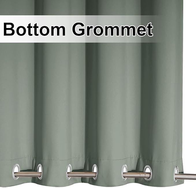 NICETOWN Outdoor Curtains for Patio Waterproof & Windproof 2 Panels, Rustproof Top and Bottom Grommet Heat & Cold Block Blackout Thermal Outdoor Drapes for Garden, W52 x L95, Sage Green