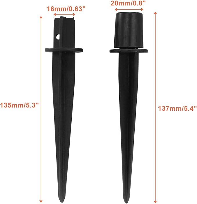 Litoexpe 8 Pack Metal Solar Lights Stake, Replacement Spike Ground Stake for Garden Lights Outdoor Enthusiasts