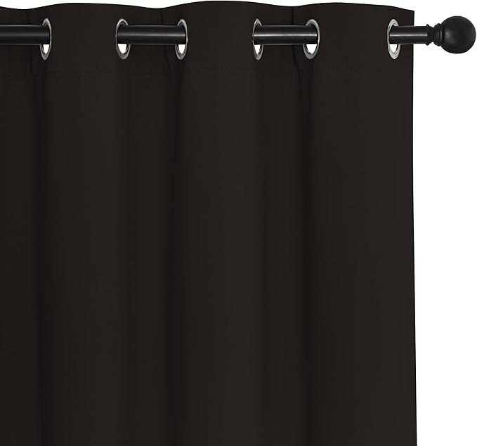 NICETOWN Blackout Window Curtain 90 inch Length - Room Darkening Thermal Insulated Grommet Large Window Treatment Light Blocking for Bedroom/Doorway (Toffee Brown, 1 Panel, W52 x L90)