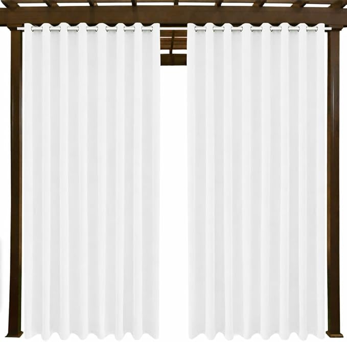Waterproof Outdoor Curtain W105 x L108 - Grommet Top Sunlight Blocking Window Treatment Drapes Blackout Curtains for Home Bedroom Living Room Outdoor Patio Porch Pergola Cabana Gazebo (2 Panels)