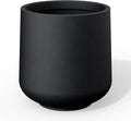 Kante 11.6" Dia Round Concrete Planter, Outdoor Indoor Large Plant Pots Containers with Drainage Hole and Rubber Plug for Home Garden Patio, Burnished Black