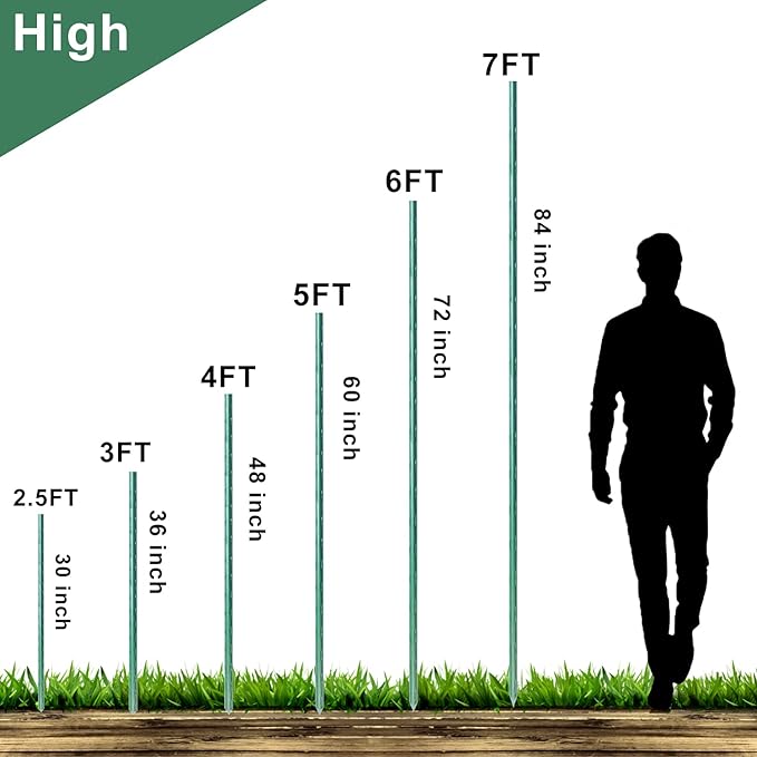 WAENLIR Garden Stakes 84 inch 7ft Sturdy Tomato Stakes, Plant Stakes for Outdoor Plants, Plant Support Sticks for Gardening, Pack of 25