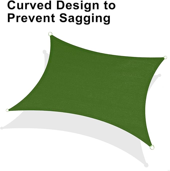 LOVE STORY Custom Size 4'x4' Piquant Green Sun Shade Sail Rectangle UV Block Canopy Patio Sail Sunshades Fabric for Outdoor Garden Carport (We Make Custom Size)