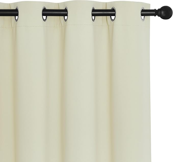 NICETOWN Room Darkening Curtain for Living Room - Energy Saving Thermal Insulated Grommet Room Darkening Curtain/Drape for Bedroom (1 Panel, 46 by 72, Beige)