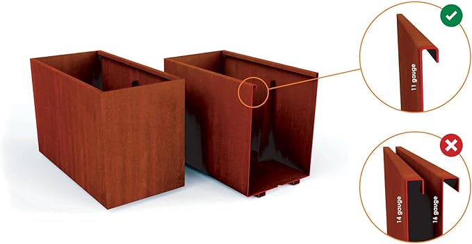 Plantercraft Large Round Planters for Outdoor Plants 36 Inch Tall Corten Steel Planters | Modern Metal Column Planter for Entryway, Patio & Garden Decor