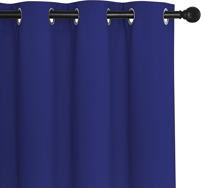 NICETOWN Sliding Door Window Treatment Blackout Patio Door Curtain Panels, Privacy Thermal Drapes for Bedroom Living Room Department with Grommet Top (Navy Blue, W66 x L110)