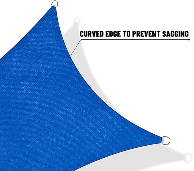 SUNNY GUARD Sun Shade Sail 8'x12' Rectangle Blue UV Block Sunshade for Backyard Yard Deck Patio Garden Outdoor Activities and Facility(We Make Custom Size)
