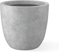 Kante 18 Inch Dia Round Concrete Planter, Indoor Outdoor Large Plant Pot with Drainage Hole and Rubber Plug for Home Patio Garden, Natural Concrete