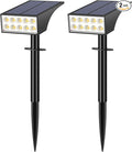 Solar Spot Lights Outdoor Waterproof IP65, Bright LEDs Solar Landscape Lighting for Outside Garden Yard, Solar Powered Spotlights for Accent Uplighting Backyard Statue Palm Tree, 2 Pack/Warm