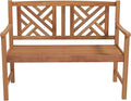 Giantex Outdoor Wooden Garden Bench - 2-Person Acacia Wood Loveseat with Armrests, Backrest, 800lbs Capacity, Patio Park Bench for Backyard, Front Porch Bench (Non-Foldable)