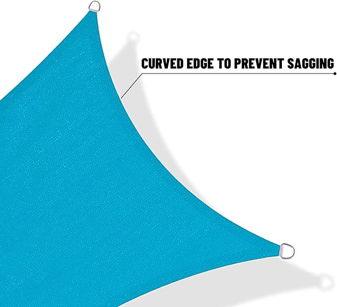 SUNNY GUARD Sun Shade Sail 13'x13'x13' Triangle Turquoise Blue UV Block Sunshade for Backyard Yard Deck Patio Garden Outdoor Activities and Facility(We Make Custom Size)