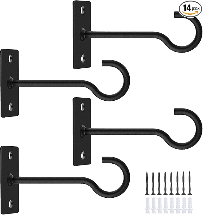 4Pack 4inch Wall Hook for Hanging Plant Bracket