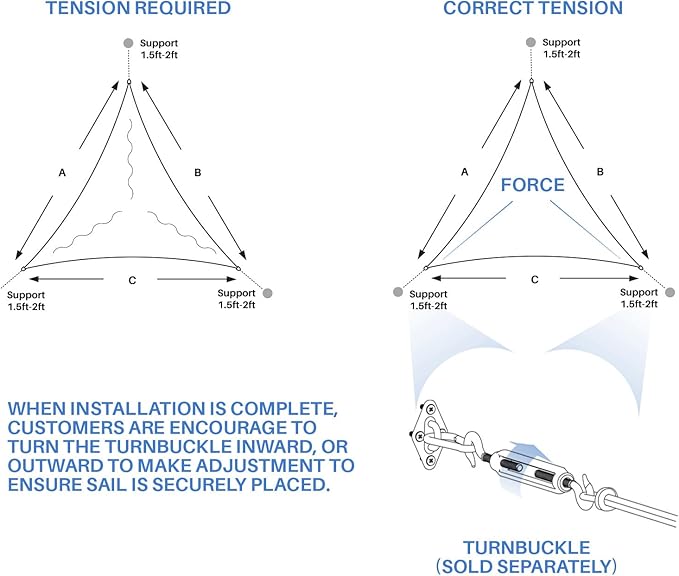 E&K Sunrise 11' x 11' x 11' Sun Shade Sail Triangle Canopy Shade Cover UV Block for Patio Backyard Garden Outdoor (Orange)