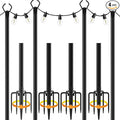 10 Pack String Light Poles,10 Ft Light Poles for Outside String Lights,Outdoor Lights Pole with Fork,Metal Poles Stand for Patio Deck Backyard (10FT 4 Pack)