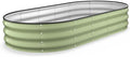 Kesfitt Raised Garden Bed, 6x3x1 FT Galvanized Steel Metal Raised Garden Bed, Oval Open-Bottom Design, 12-Inch Deep for Outdoor Vegetable & Herb Gardening, Fruit Green