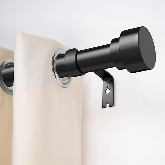 Time Forest Black Curtain Rods for Windows 32 to 150 Inch (2.6-12.5 Feet), 1 Inch Diameter Adjustable Heavy Duty Extra Long Curtain Rod, Modern Style Indoor Outdoor Window Drapery Rods with End Caps