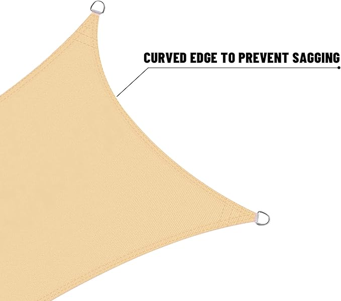 LOVE STORY Rectangle 6'x9' Waterproof Sun Shade Sail Canopy UV Block for Outdoor Patio Backyard Carport,Sand(We Make Custom Size)