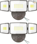 Onforu 2 Pack 75W Flood Lights Outdoor, 7000LM LED Floodlights Switch Controlled, IP65 Waterproof Exterior Lighting Fixture with 3 Adjustable Heads, 6500K Security Light for Eave Garage Yard