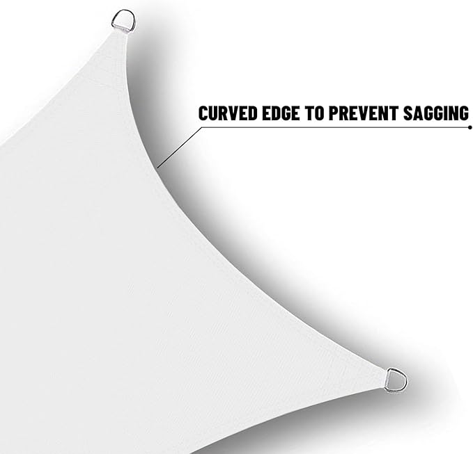 SUNNY GUARD Waterproof Sun Shade Sail 6' x 7' White Rectangle UV Block Sunshade for Backyard Yard Deck Patio Garden Outdoor Activities and Facility(Customized)