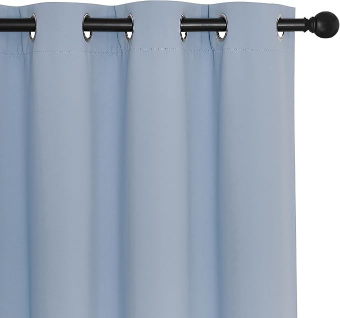 NICETOWN Blackout Curtains 63 inches Long for Living Room Bedroom, Grommet Thermal Insulated Room Divider Drape Window Treatment for Sliding Patio Door, W100 x L63, 1 Panel, Vintage Blue