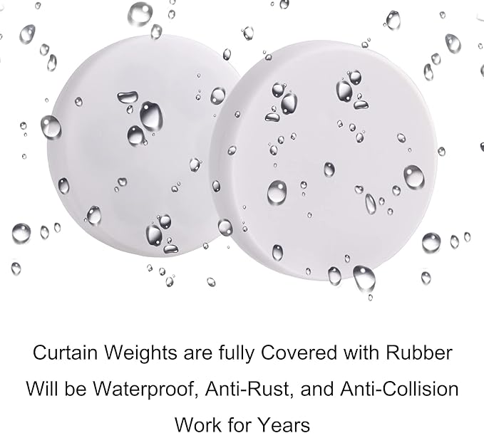Magnetic Shower Curtain Weights, Rubber Covered Heavy Duty Weights, Prevent Curtain Liner from Blowing Around, Work for Drapery, Tablecloth, Flag, Outdoor Curtain 4 Pairs(Pack of 8)