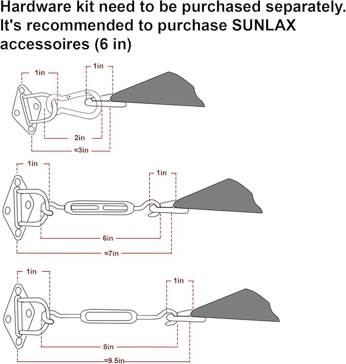 SUNLAX Sun Shade Sail 8' x 20' Butter Cream Rectangle Canopy Sail Shade Cover UV Block Permeable Sunshade Outdoor for Patio Backyard Deck Pergola (We Make Custom Size)