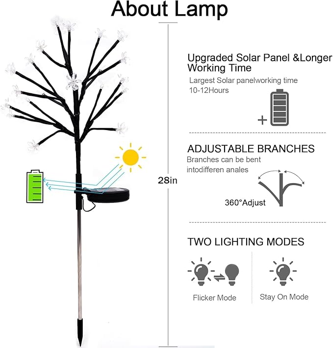 Solar Garden Lights Waterproof, Solar Lights Outdoor Decorative 8Pack,160Led Solar Powered Flowers Garden Decor,Fairy Light for Yard,Pathway,Outside Decorations,Gardening Gifts for Women Mom