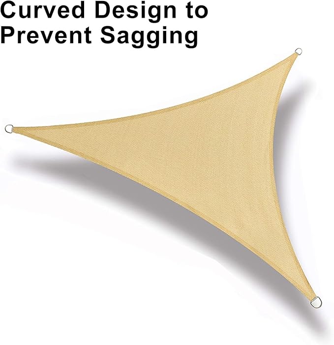 LOVE STORY Custom Size 14'x16'x16' Sand Sun Shade Sail Triangle Sunshade Fabric Awning Canopy for Patio Backyard Carport Pergola (Customized)