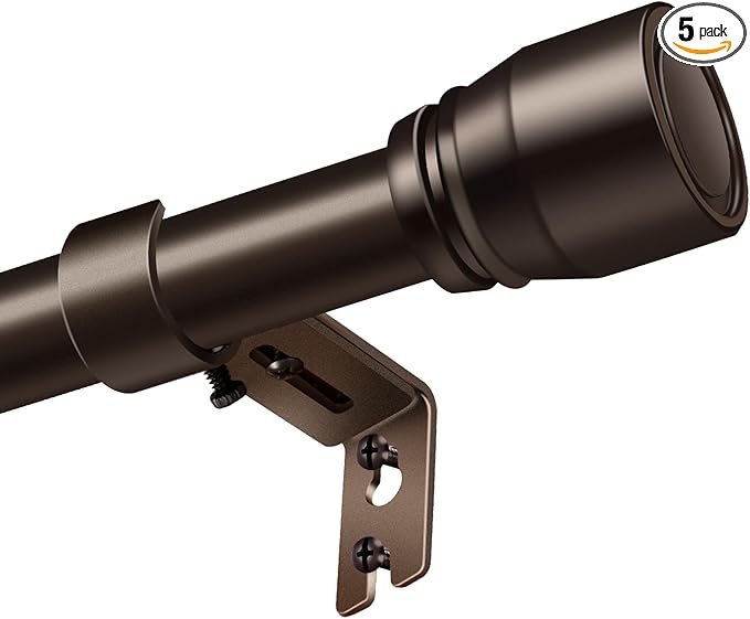 1” Diameter brown curtain rod Itself is 30 to 90 inch. 1 Pack Fits 30-84 inch Windows with Heavy Duty Adjustable brown curtain rods Splicing Metal Extra Long Curtain Rod