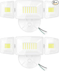 Onforu 2 Pack 75W Flood Lights Outdoor, 7000LM LED Flood Lighting Outdoor Switch Controlled, IP65 Waterproof Exterior Floodlight Fixture with 3 Adjustable Heads, 6500K Security Light for Garage Yard