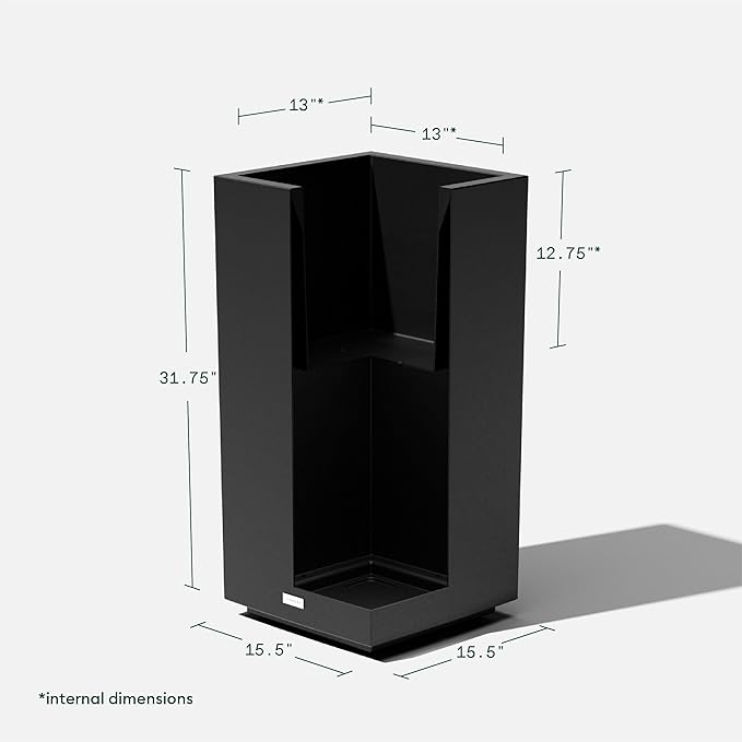 Veradek Block Series Pedestal Planter - Tall Planter for Indoor or Outdoor Front Porch | All-Weather Use with Removable Insert Bucket | Modern Décor for Flowers, Tall Trees, Faux Plants