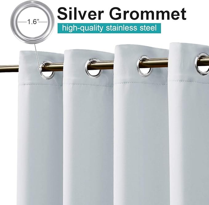 NICETOWN Exterior Winter White Outdoor Curtain for Patio Waterproof, Thermal Insulated Stainless Steel Grommet Durable Outside Vertical Drape for Yard Party/Picnic, 1 Panel, W52 x L95