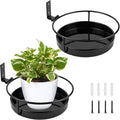 ARTORA Wall Mounted Plant Holder, 2 Pack Metal Flower Pot Wall Hanging Shelf Black Indoor Outdoor Decorative Floating Shelves Planter Hanger Racks for Bedroom Living Room Porch Balcony Decor