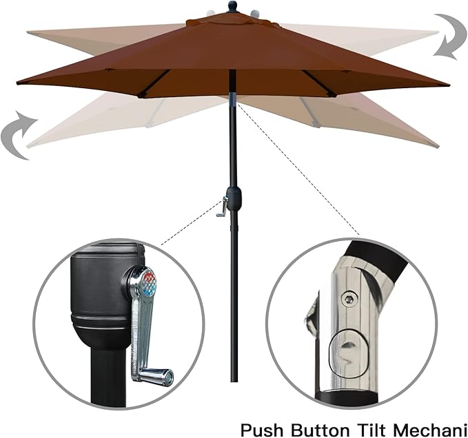 Sunnyglade 7.5' Patio Umbrella Outdoor Table Market Umbrel