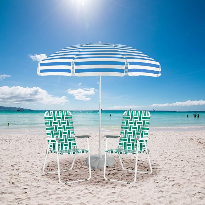 VINGLI Patio Lawn Webbed Folding Chairs1 Piece, Outdoor Beach Chair Portable Dining Chair for ir for Outdoor Yard, Garden(Green, Classic)