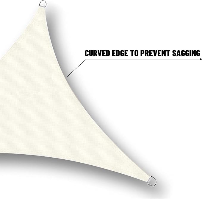 SUNNY GUARD Waterproof Sun Shade Sail 10'x12'x15.6' Cream Right Triangle UV Block Sunshade for Backyard Yard Deck Patio Garden Outdoor Activities and Facility(Customized)